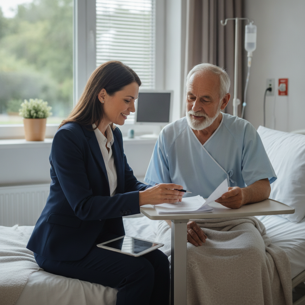AI-generated image for: senior in the hospital